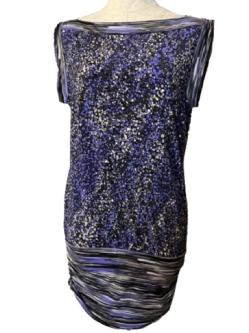 BCBGMaxAzria Stretch Purple Multicolored Mini Dress Sz XS